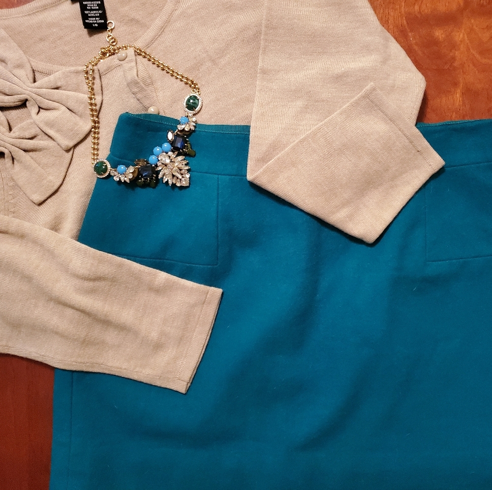 Jcrew Jade Green Wool Miniskirt